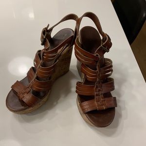 Mossimo Supply Co Brown Wedge Sandals
